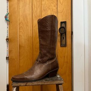Leather cowboy boots